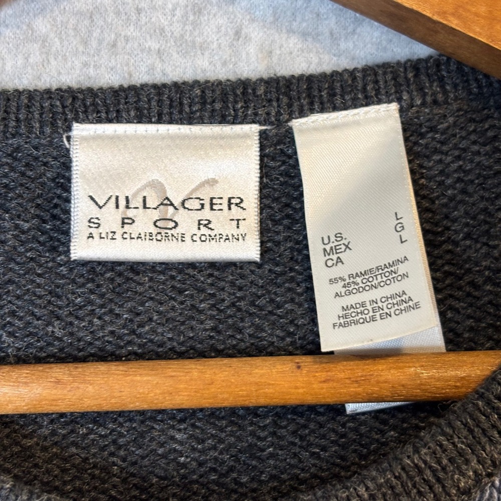 Villager Sport Liz Claiborne Women's L Sweater Patchwork Christmas Nutcracker - Picture 3 of 7